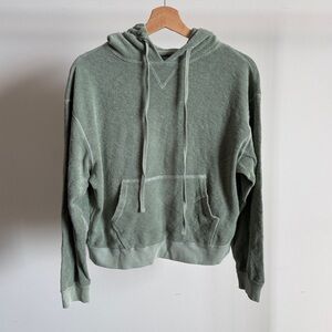 $138 NWT Unsubscribed Cropped Batwing Hoodie in Green Sz X-Small